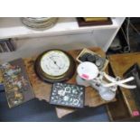 Vintage scales, a barometer and other items