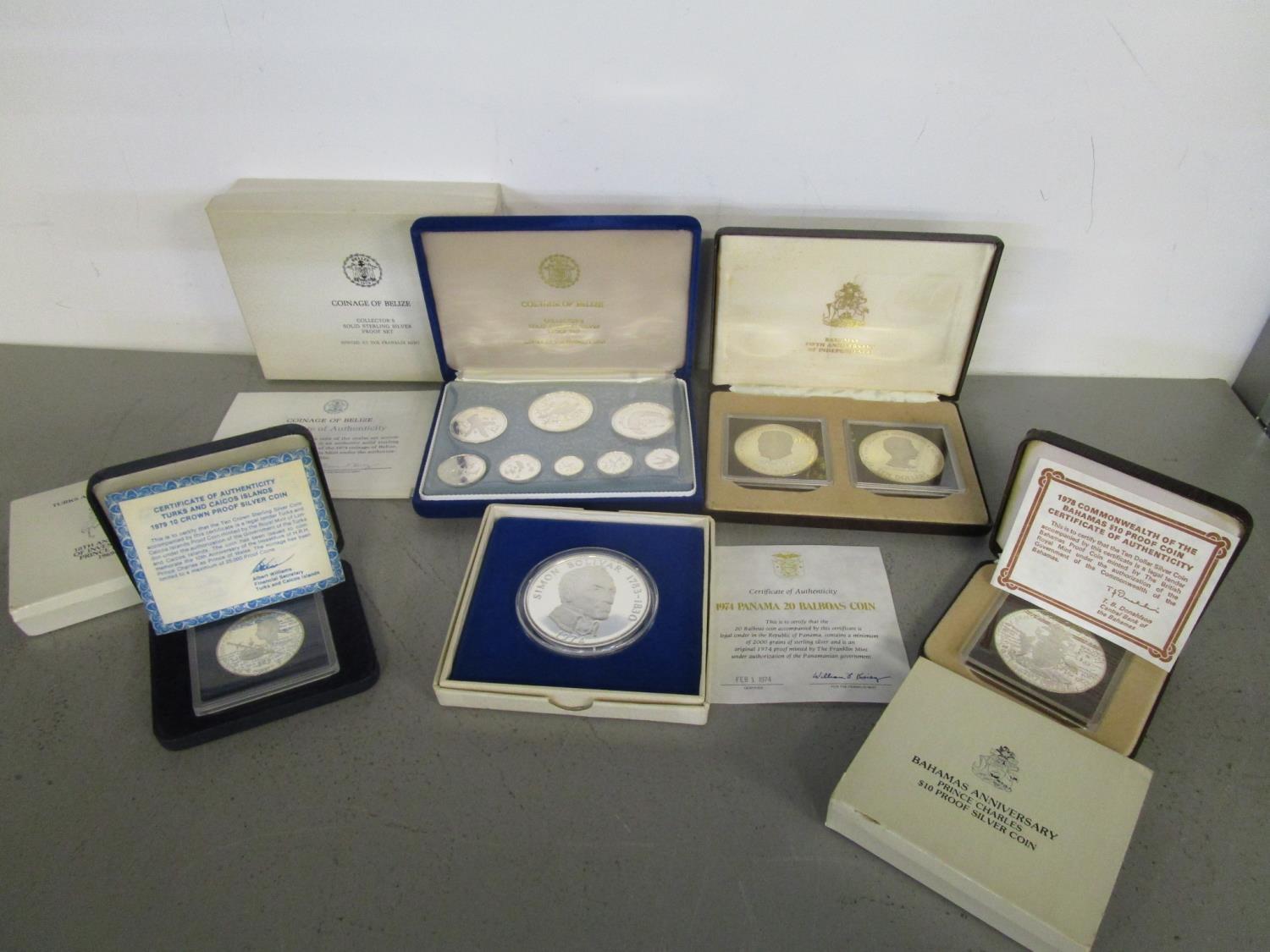A group of Commonwealth cased silver proof sets of commemorative coins to include the coinage of