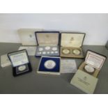 A group of Commonwealth cased silver proof sets of commemorative coins to include the coinage of