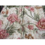 A pair of new and bespoke floral curtains to fit a window 124" wide x 91"drop, with a triple pleat