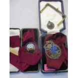 Two silver enamelled quantity surveyors medals in presentation cases, total weight 98g, together