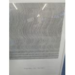 Bridget Riley - 'Fall', a Tate Gallery black and white print 31" x 23" in white painted glazed frame