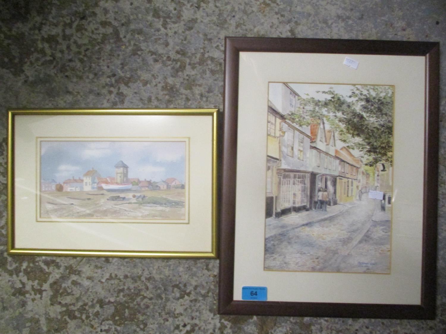 Two prints to include one depicting Alderburgh, the other Elm Hill, Norfolk