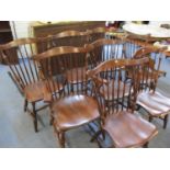 A Hitchcock of Connecticut, New England, American cherry wood extending dining table with two