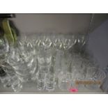 Stuart Crystal tumblers, cut glass drinking vessels, modern wine glasses and mixed glassware