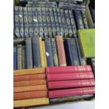 A collection of Heron Books Publishing House well known novels in blue leather bindings, together