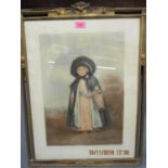 Elizabeth Gulland - a signed coloured print depicting a young girl