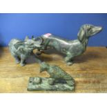 Three bronze model of animals