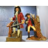 Two Royal Doulton composition figures of Dick Turpin and Captain Hook