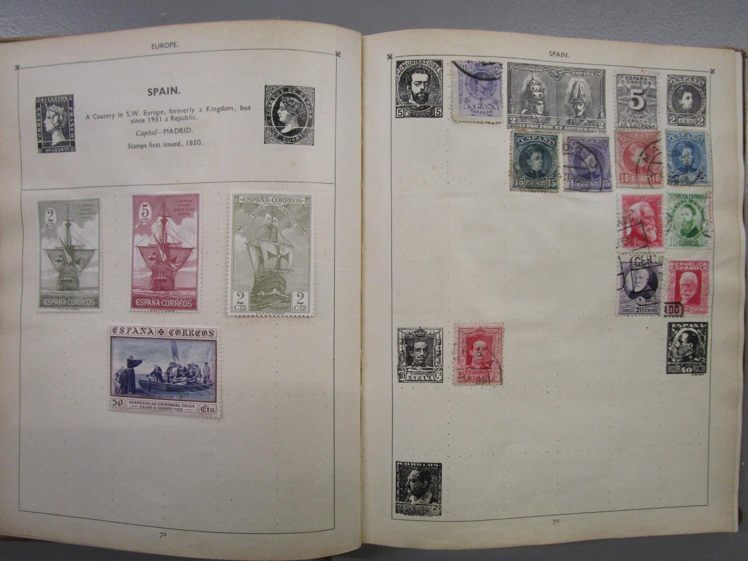 An early 20th century stamp album containing Victorian and early 20th century stamps from around the - Image 6 of 12