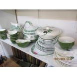 A Royal Tuscan 'Savannah' part dinner service and a Palissy Shadow Rose part tea service