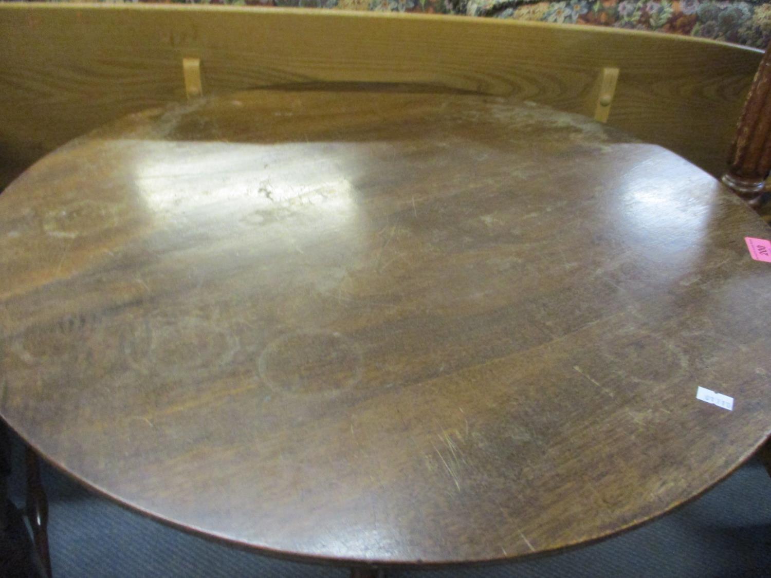 A part Georgian mahogany pedestal occasional table, circular top on turned column and splayed feet - Image 2 of 2