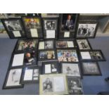 A collection of framed and glazed signed photographs, unsigned photographs and letters to include