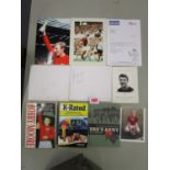 Signed books and sporting photographs to include Bobby Moore The Life and Times of a Sporting Hero