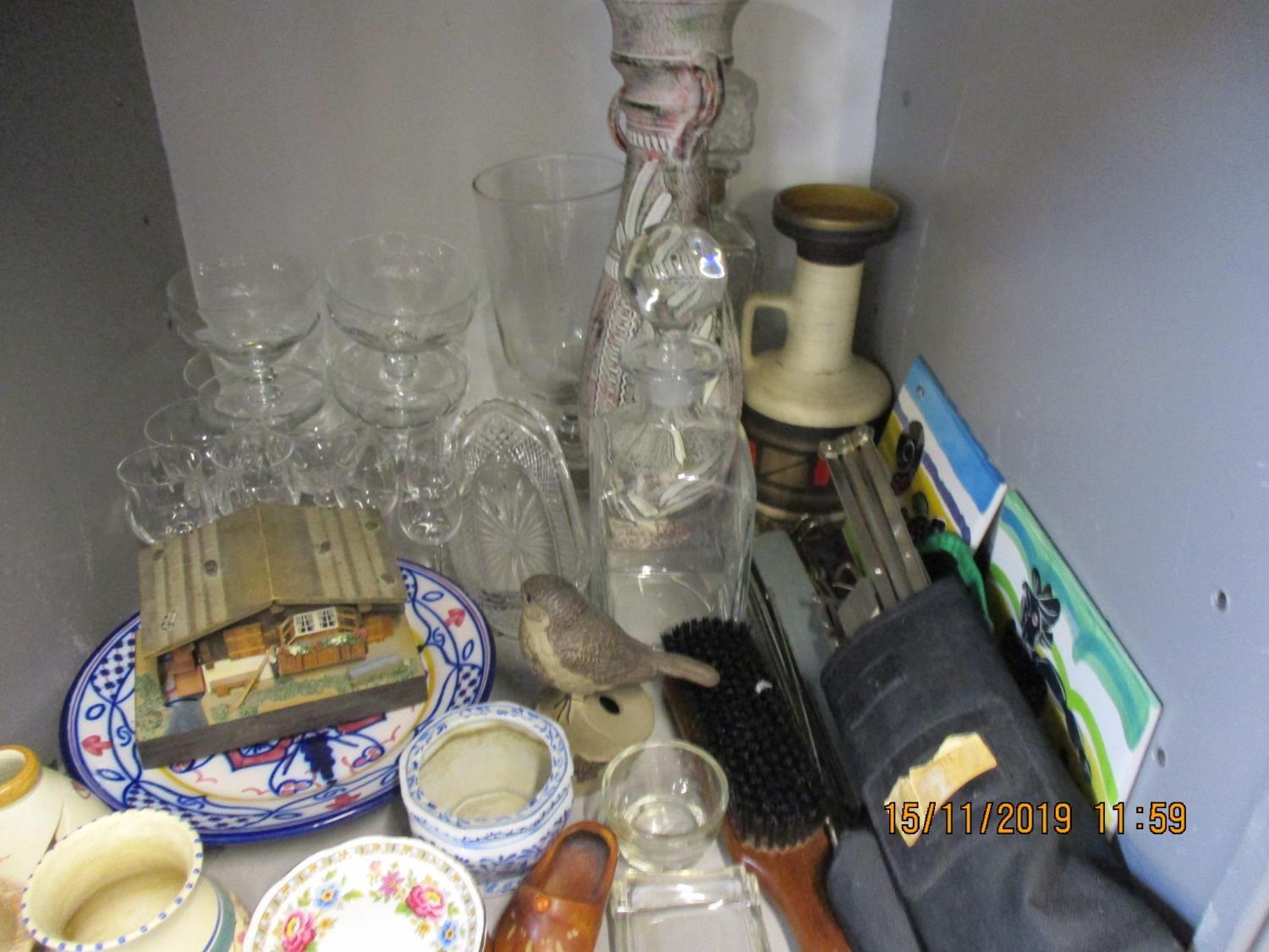 Miscellaneous items to include vintage glass and ceramics, model scale railway signals, binoculars - Image 3 of 3