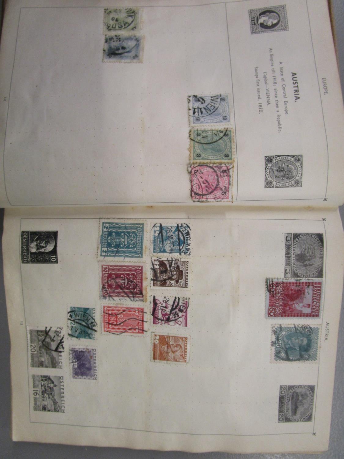 An early 20th century stamp album containing Victorian and early 20th century stamps from around the - Image 2 of 12