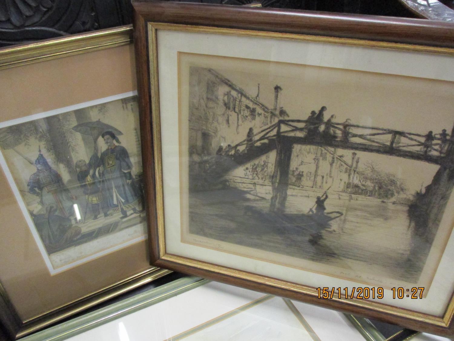 An engraving of a gondola under The Bastille Bridge, together with a limited edition yacht race - Image 2 of 5