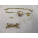 9ct Gold, yellow metal jewellery stamped 18ct and silver and other gold jewellery stamped 375, to