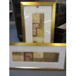 Linda Charles - Java III and Java IV, two mixed media abstracts mounted in gilt frames with