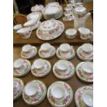 A Royal Worcester, Royal Garden pattern tea, coffee and dinner service decorated with alternating