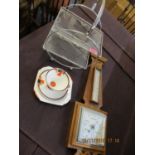 Art Deco related items to include a Shelley cup, saucer and plate, a chrome and glass cake stand and