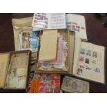 Mixed stamps from around the world mounted in albums and loose to include Victorian Penny Reds,