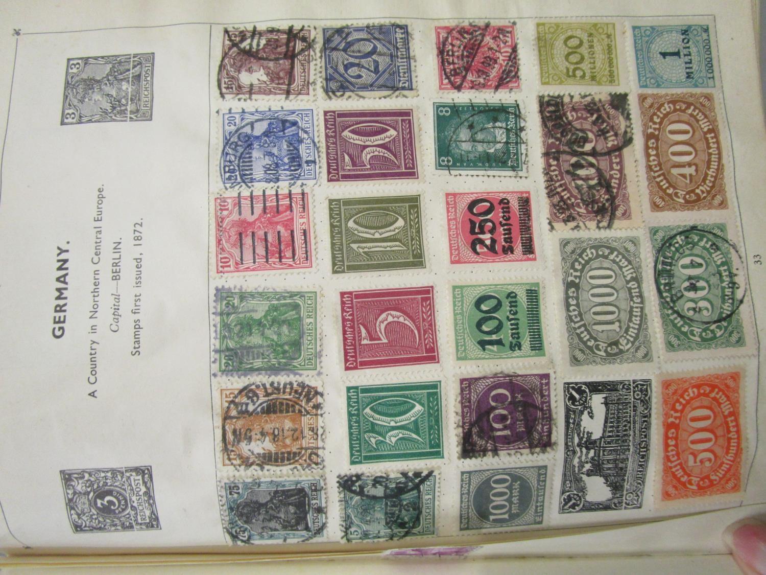 An early 20th century stamp album containing Victorian and early 20th century stamps from around the - Image 5 of 12