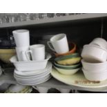 A Citta modern white dinner service and mixed kitchenware