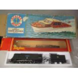 A Scalex Boats electric cabin cruiser boxed, and a Hornby 00 gauge 41 Squadron locomotive