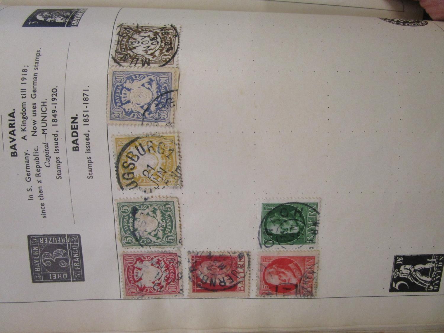 An early 20th century stamp album containing Victorian and early 20th century stamps from around the - Image 4 of 12