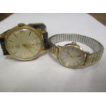 A 9ct gold Garrards ladies wristwatch with inscription to the rear, together with a vintage Smiths