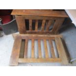 Two treen radiator covers, the largest 25 1/2 x 46 1/2, the other 25 1/2" x 43 1/4"
