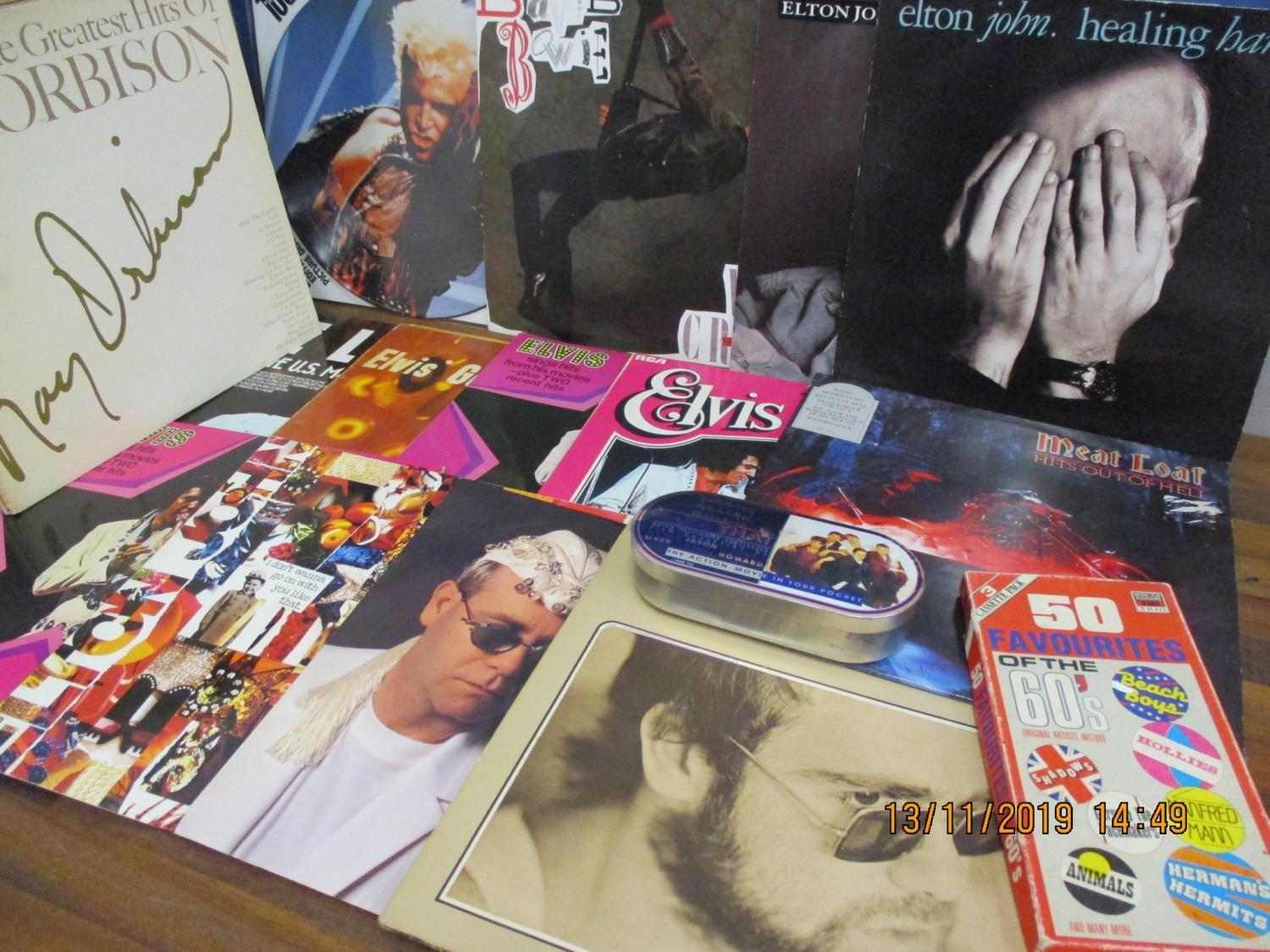 Records to include Billy Idol, Elvis Presley, Elton John, The Shadows, The Everly Brothers, Meatloaf