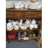 A mixed lot to include Crown Derby coffee cans with saucers, mixed china, tankards, collectors