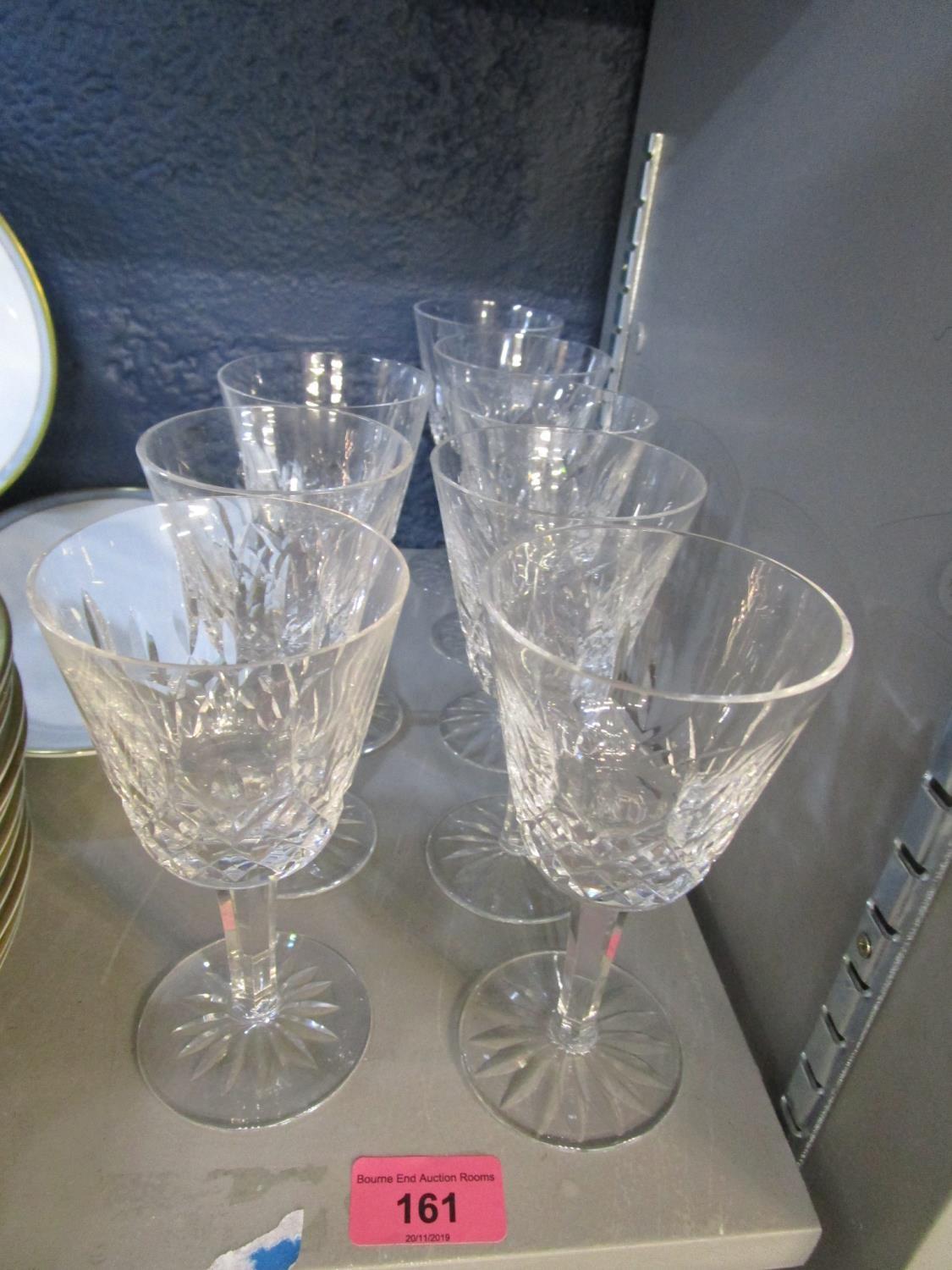 A set of eight Waterford Lismore wine glasses