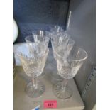 A set of eight Waterford Lismore wine glasses