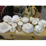 Victorian teaware to include a part teaset decorated with blue flowers and gilt, along with an