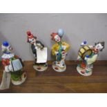 Four Sonia by Courtese Capodimonte figures of clowns
