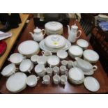 A Royal Doulton Berkshire pattern dinner, tea and coffee service decorated with green band