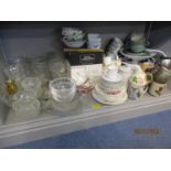 Mixed ceramics and glassware to include boxed Royal Worcester glasses