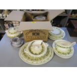 A Denby Twilight pattern teaset and a Crown Ducal part dinner service