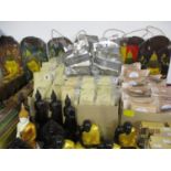 Mixed oriental export items to include brand new charcoal soaps, lemongrass soaps, Buddhas,