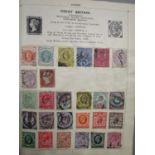 An early 20th century stamp album containing Victorian and early 20th century stamps from around the
