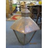 A copper cased porch/hall lantern