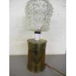 A Trench art and cut glass table vase