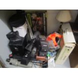 A mixed lot to include mobile phones, watches, tripod stand, DVD player and other items