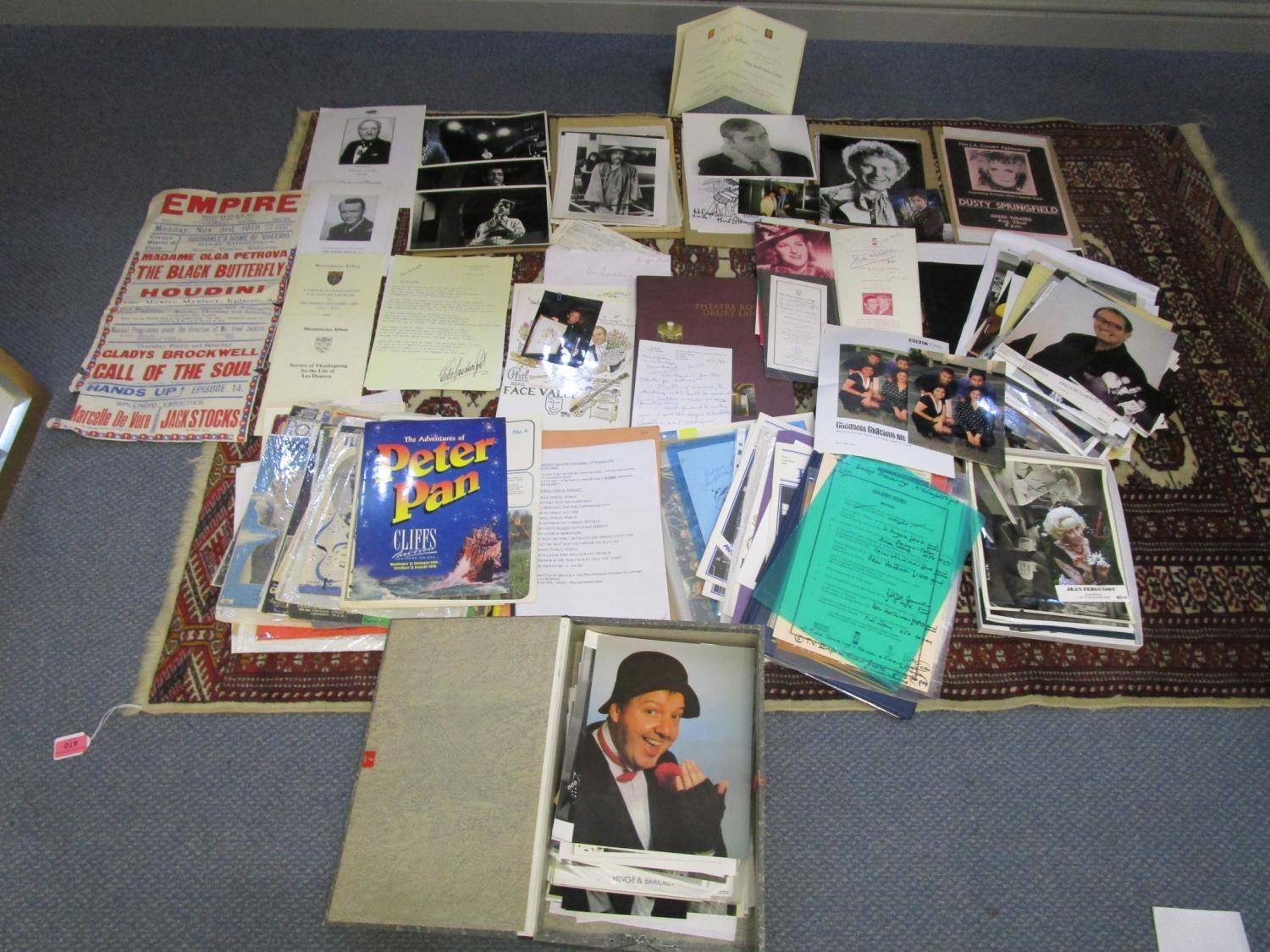 Film, television and theatre interest - a collection of signed and unsigned photographs, theatre