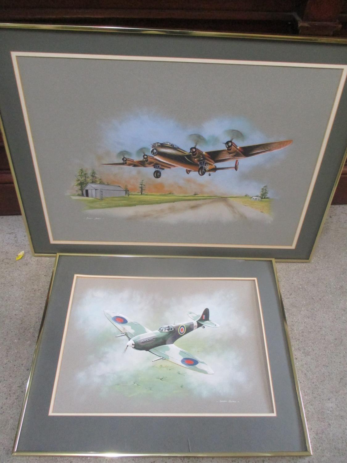 Graham Austin - two paintings to include one depicting a Lancaster