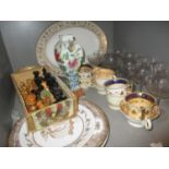 Ceramics and glassware to include 19th century teaware, commemorative plates, decorative plates