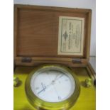 A Neuhofer & Son lacquered brass compass in a box